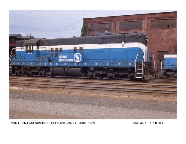 GN SD9 #578, Spokane, WA, June 1969, Jim Parker photo