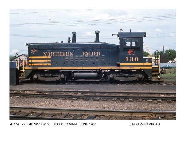 NP EMD SW12 #130, St Cloud, MN, June 1967, Jim Parker photo