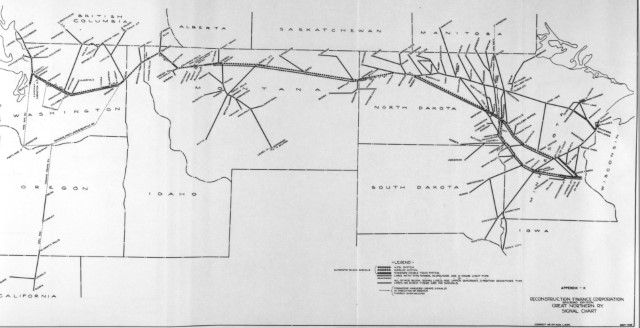 Map of signal systems on the GN circa 1935, including system type where present.  From GNRHS Archives, Martin Evoy collection.